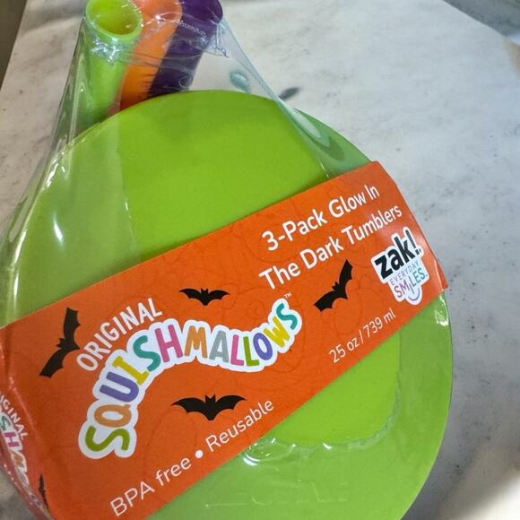 Squishmallows Glow In The Dark 3 Tumbler Set Squishmallow 12” Miles The Dragon - Picture 5 of 12